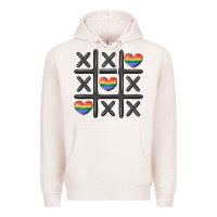 Pale Pink pride tic tac toe Premium Hoodie - MaliasSmallBusiness