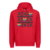 Red pride tic tac toe Premium Hoodie - MaliasSmallBusiness