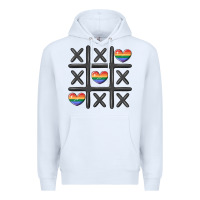 White pride tic tac toe Premium Hoodie - MaliasSmallBusiness