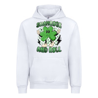 White shamrock and roll Urban Hoodie - MaliasSmallBusiness