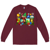 Burgundy autism christmas coffee cups Long Sleeve Tee - Zillion Design Studio