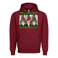 Burgundy gnomes Christmas Zipper Hoodie - RanaPortraitStore