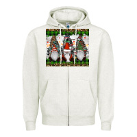 Oatmeal Heather gnomes Christmas Zipper Hoodie - RanaPortraitStore