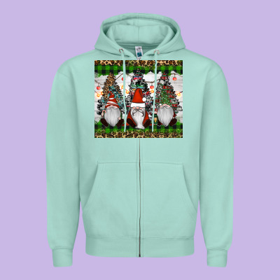 Gnomes Christmas Zipper Hoodie Designed By Ranaportraitstore