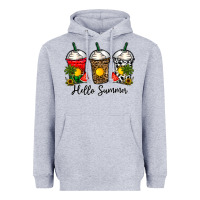 Heather Grey hello summer Heavyweight Hoodie - CowhideDigitalArt