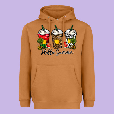 Hello Summer Heavyweight Hoodie Designed By Cowhidedigitalart