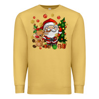 Antique Gold santa and reindeer Premium Sweatshirt - AdoDesignShop