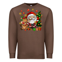 Chestnut santa and reindeer Premium Sweatshirt - AdoDesignShop