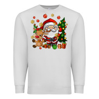 Dove Grey santa and reindeer Premium Sweatshirt - AdoDesignShop