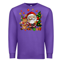 Purple santa and reindeer Premium Sweatshirt - AdoDesignShop