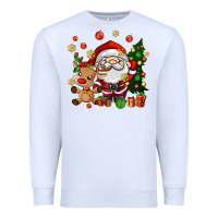 White santa and reindeer Premium Sweatshirt - AdoDesignShop