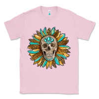 Bubblegum Pink sunflower with skull Classic Tee - RanaPortraitStore