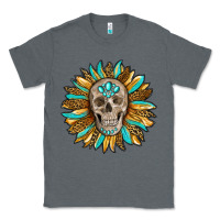 Charcoal Heather sunflower with skull Classic Tee - RanaPortraitStore
