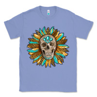 Colony Blue sunflower with skull Classic Tee - RanaPortraitStore