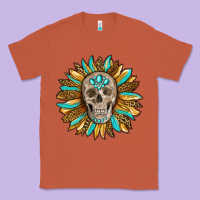 Sunflower With Skull Classic Tee Designed By Ranaportraitstore