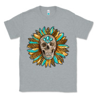 Heather Grey sunflower with skull Classic Tee - RanaPortraitStore