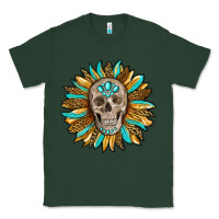 Sports Green sunflower with skull Classic Tee - RanaPortraitStore