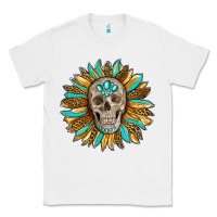 White sunflower with skull Classic Tee - RanaPortraitStore