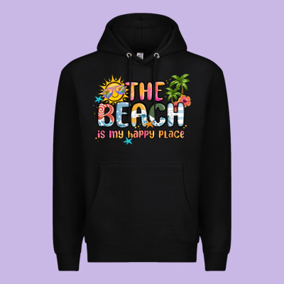 The Beach Is My Happy Place Premium Hoodie Designed By Maliassmallbusiness