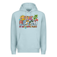 Blue Mist the beach is my happy place Premium Hoodie - MaliasSmallBusiness