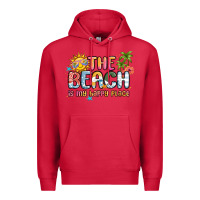 Cardinal the beach is my happy place Premium Hoodie - MaliasSmallBusiness
