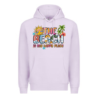 Lilac the beach is my happy place Premium Hoodie - MaliasSmallBusiness