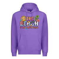 Purple the beach is my happy place Premium Hoodie - MaliasSmallBusiness