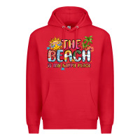 Red the beach is my happy place Premium Hoodie - MaliasSmallBusiness