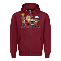 Burgundy tis' the season american football coffee cups Zipper Hoodie - Zillion Design Studio