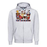 Heather Grey tis' the season american football coffee cups Zipper Hoodie - Zillion Design Studio