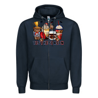 Navy tis' the season american football coffee cups Zipper Hoodie - Zillion Design Studio
