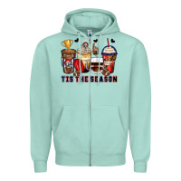 Seafoam tis' the season american football coffee cups Zipper Hoodie - Zillion Design Studio