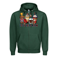 Sports Green tis' the season american football coffee cups Zipper Hoodie - Zillion Design Studio