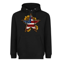 Black western 4th of july star Heavyweight Hoodie - HRA Design Shop