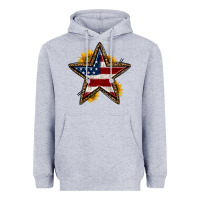 Heather Grey western 4th of july star Heavyweight Hoodie - HRA Design Shop