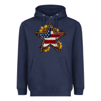 Navy western 4th of july star Heavyweight Hoodie - HRA Design Shop