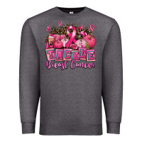 Charcoal Heather tackle breast cancer with pumpkin Premium Sweatshirt - AdoDesignShop