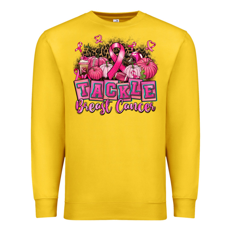 Tackle Breast Cancer With Pumpkin Premium Sweatshirt by AdoDesignShop | Teevron