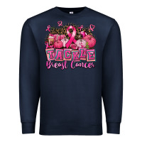 Navy tackle breast cancer with pumpkin Premium Sweatshirt - AdoDesignShop