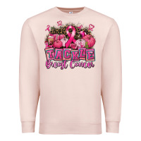 Pale Pink tackle breast cancer with pumpkin Premium Sweatshirt - AdoDesignShop