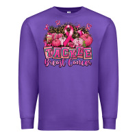 Purple tackle breast cancer with pumpkin Premium Sweatshirt - AdoDesignShop