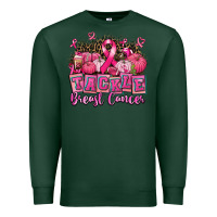 Sports Green tackle breast cancer with pumpkin Premium Sweatshirt - AdoDesignShop