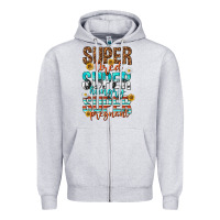 Heather Grey super tired super hungry super pregnant Zipper Hoodie - texasbilliewilder