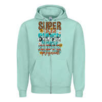 Seafoam super tired super hungry super pregnant Zipper Hoodie - texasbilliewilder