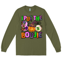Army Green Hallowen Boo Long Sleeve Tee - AdoDesignShop