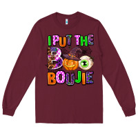 Burgundy Hallowen Boo Long Sleeve Tee - AdoDesignShop