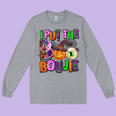 Hallowen Boo Long Sleeve Tee Designed By Adodesignshop