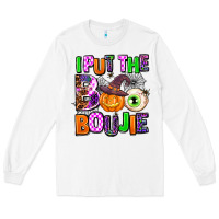 White Hallowen Boo Long Sleeve Tee - AdoDesignShop