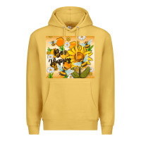 Antique Gold bee happy Premium Hoodie - MaliasSmallBusiness