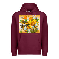 Burgundy bee happy Premium Hoodie - MaliasSmallBusiness